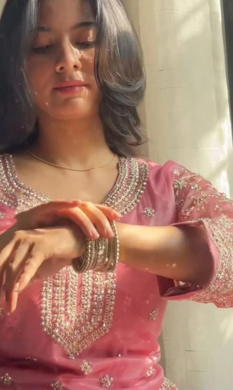 Premium Pink Embroidered Kurti Set with Dupatta | Party Wear Ethnic Suit for Women